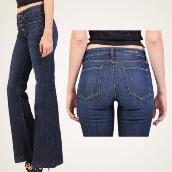 Carmar Stretch Denim Mid Rise Jean - Picture 2 of 12